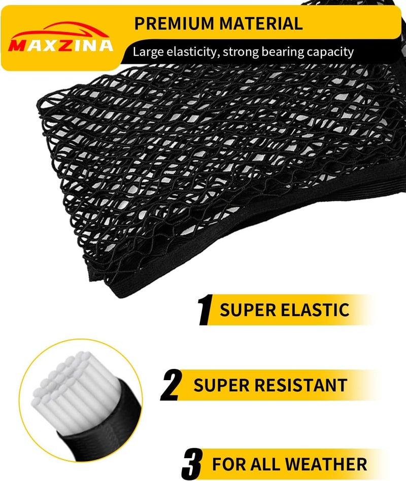 Maxzina Cargo Net Compatible with 2022-2026 Ford Maverick 2021-2026 F150 Truck Storage Net Dense Mesh Single Layer Stretchable Adjustable Elastic with 8 Hooks for 2025 Exterior Accessories (4'×4') - Image 4